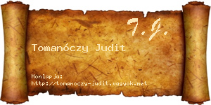 Tomanóczy Judit névjegykártya